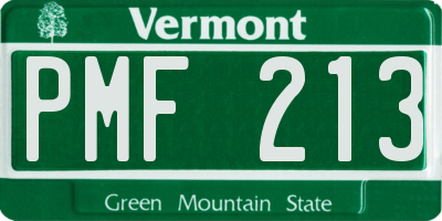 VT license plate PMF213