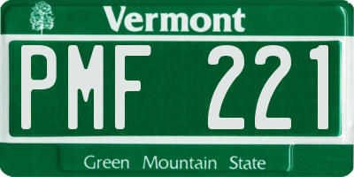 VT license plate PMF221