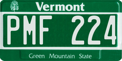 VT license plate PMF224