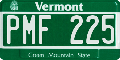 VT license plate PMF225