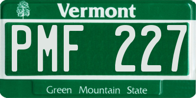VT license plate PMF227