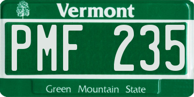 VT license plate PMF235