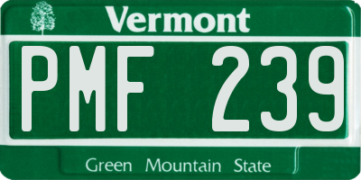 VT license plate PMF239
