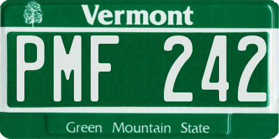 VT license plate PMF242