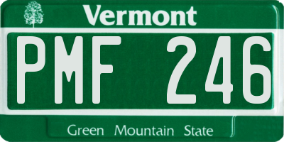 VT license plate PMF246