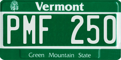 VT license plate PMF250