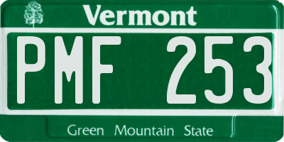 VT license plate PMF253