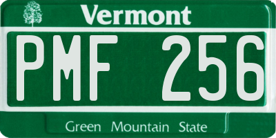VT license plate PMF256
