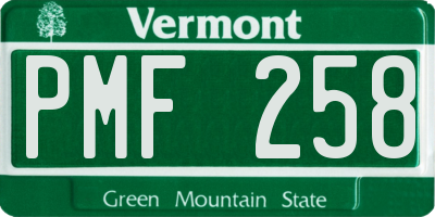 VT license plate PMF258
