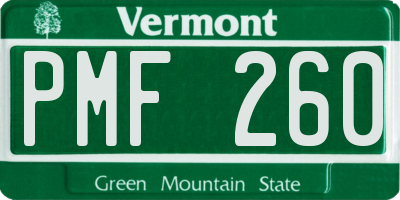 VT license plate PMF260