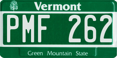 VT license plate PMF262