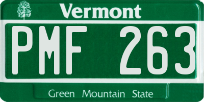 VT license plate PMF263