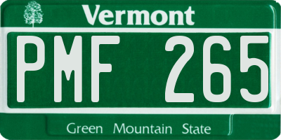 VT license plate PMF265