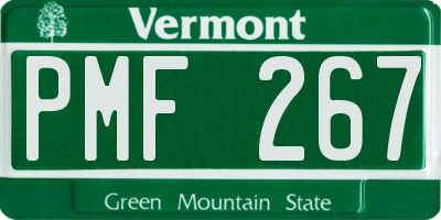 VT license plate PMF267