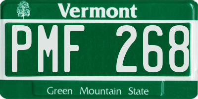 VT license plate PMF268