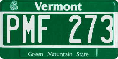 VT license plate PMF273