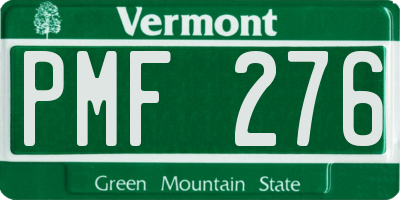 VT license plate PMF276