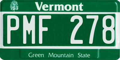 VT license plate PMF278