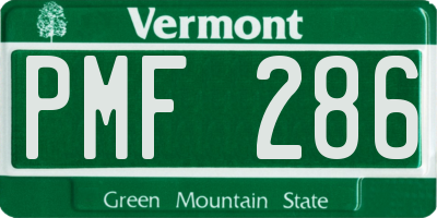 VT license plate PMF286
