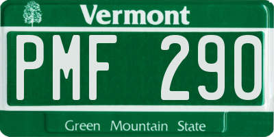 VT license plate PMF290
