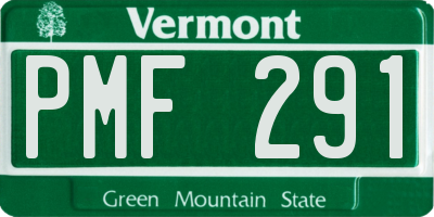 VT license plate PMF291
