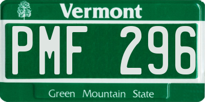 VT license plate PMF296