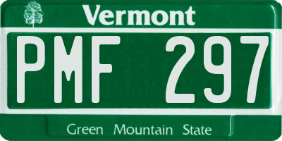 VT license plate PMF297