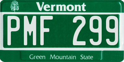 VT license plate PMF299
