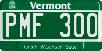 VT license plate PMF300