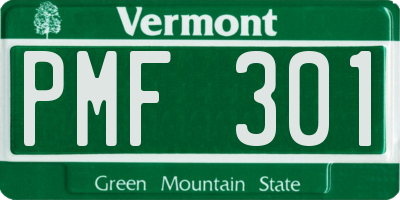 VT license plate PMF301