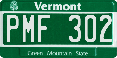 VT license plate PMF302