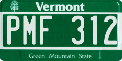 VT license plate PMF312