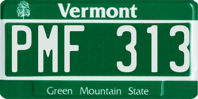 VT license plate PMF313