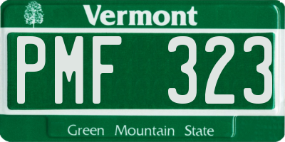 VT license plate PMF323