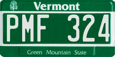 VT license plate PMF324
