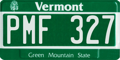 VT license plate PMF327