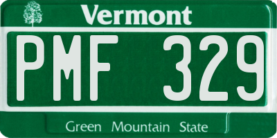 VT license plate PMF329