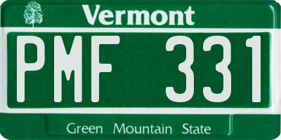 VT license plate PMF331