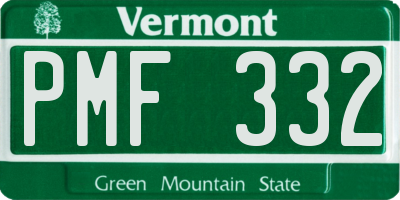 VT license plate PMF332