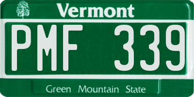 VT license plate PMF339
