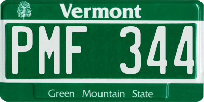 VT license plate PMF344