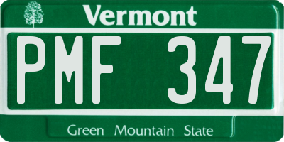VT license plate PMF347