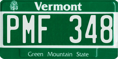 VT license plate PMF348