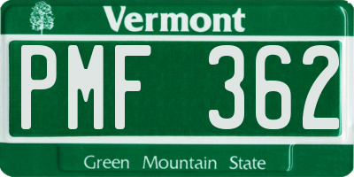 VT license plate PMF362