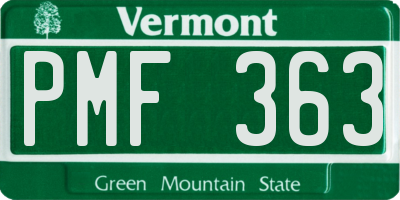 VT license plate PMF363