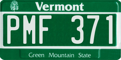 VT license plate PMF371