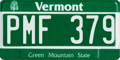 VT license plate PMF379