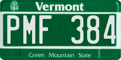 VT license plate PMF384