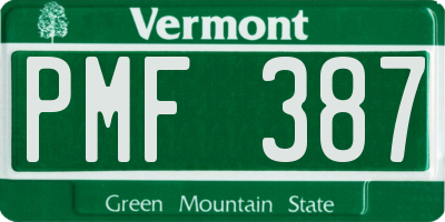 VT license plate PMF387