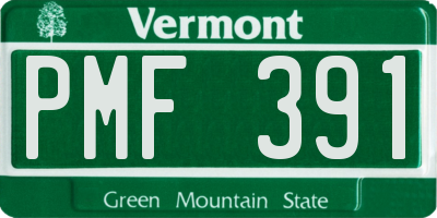 VT license plate PMF391